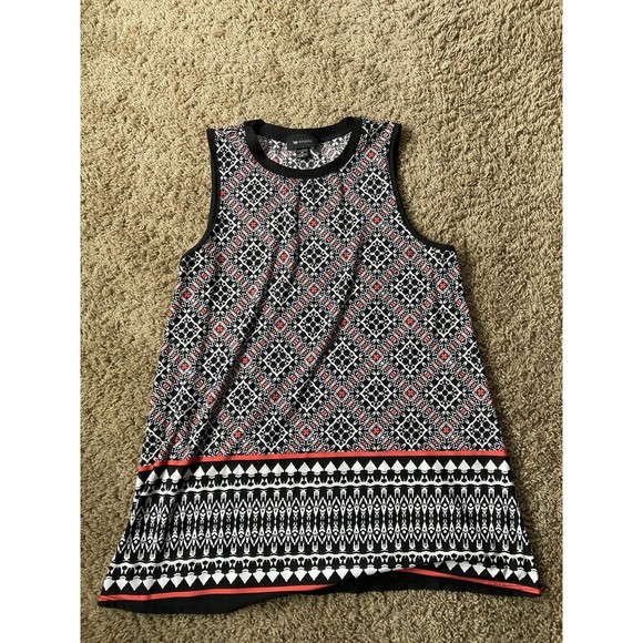 AB Studio Black and White Sleeveless Tank Top - Picture 4 of 8